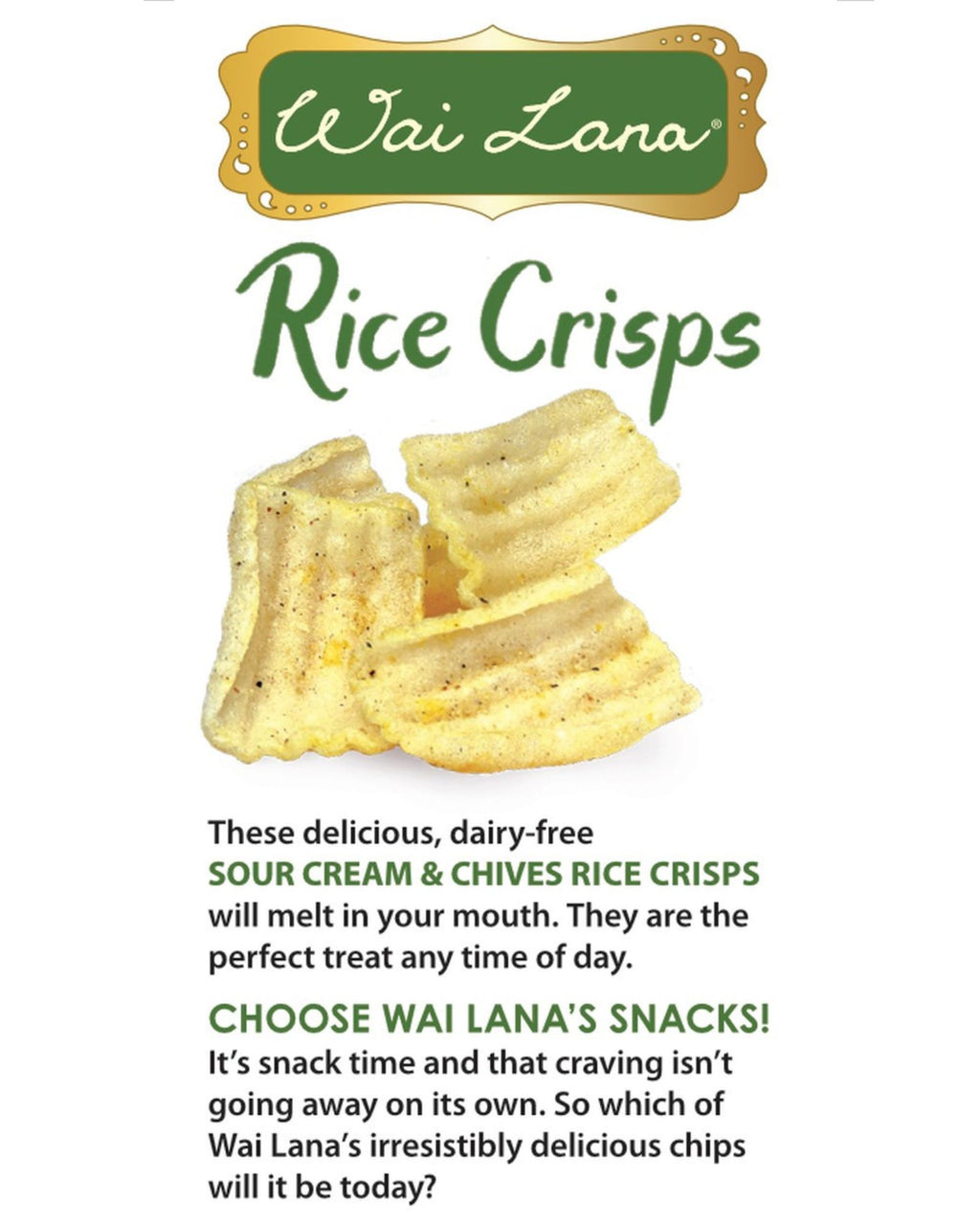 Rice Crisps : Sour Cream & Chives (Vegan)