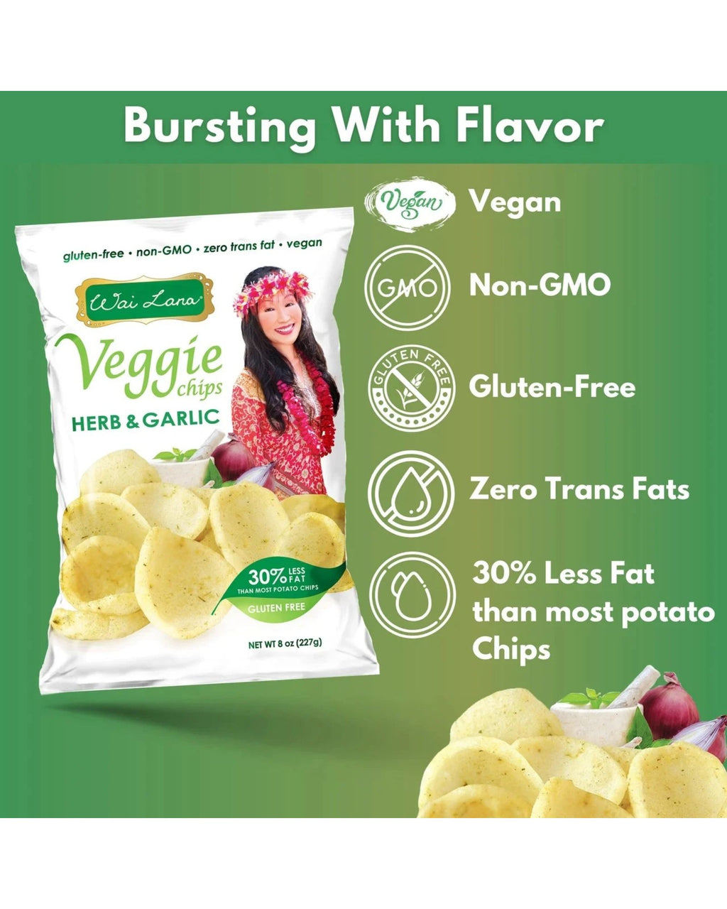 Wai Lana Veggie Chips: Herb & Garlic