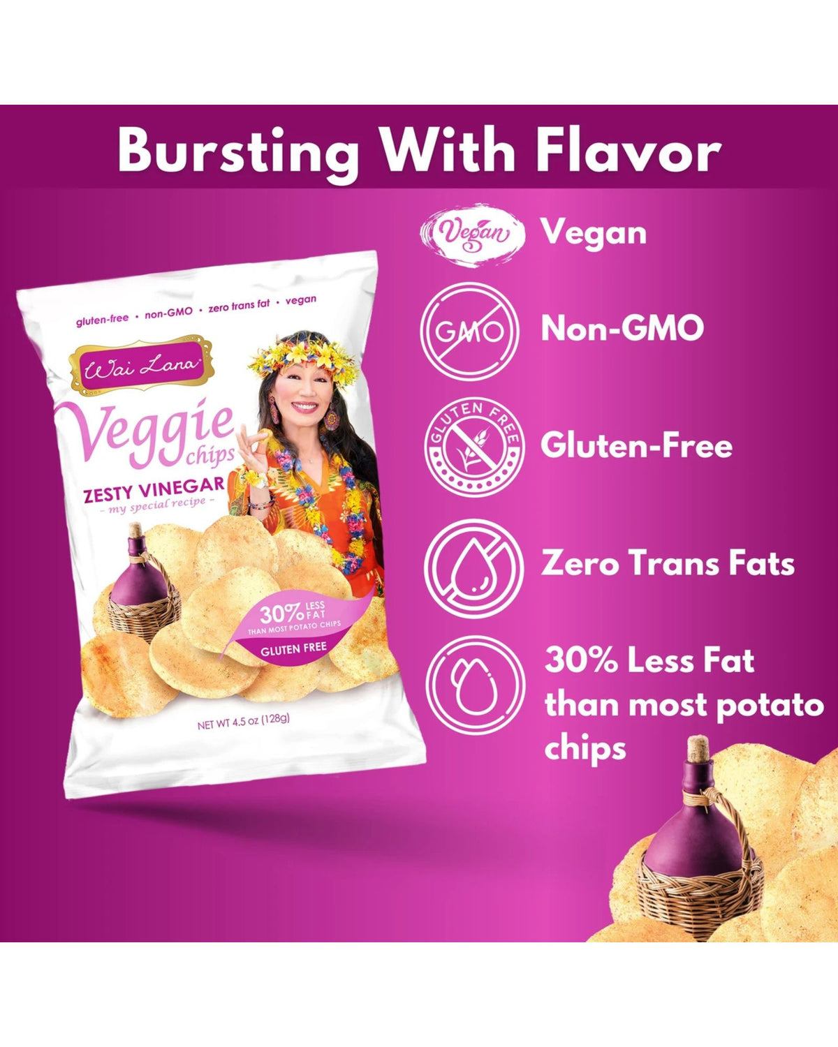 Wai Lana Veggie Chips: Zesty Vinegar